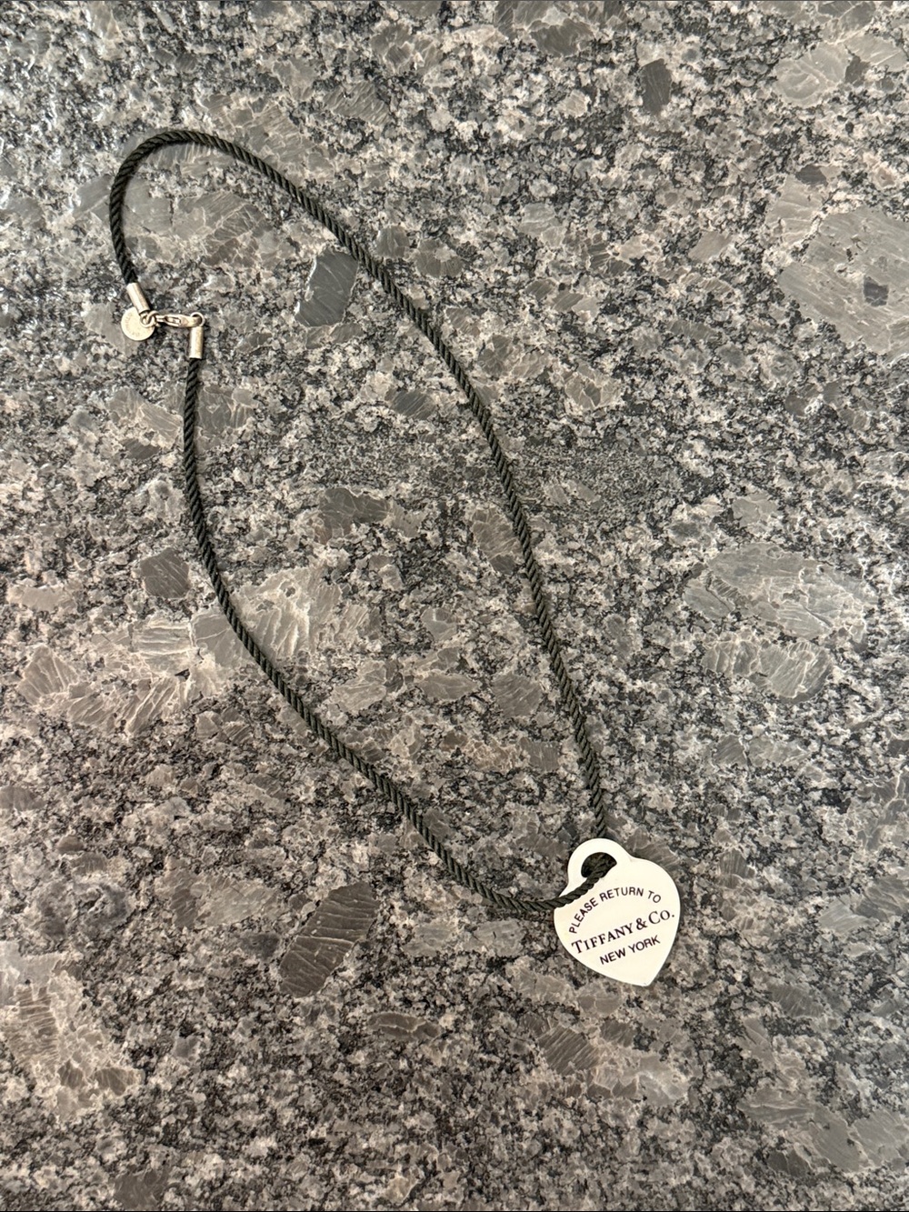Tiffany & Co. AUTHENTIC on Black Cord Necklace